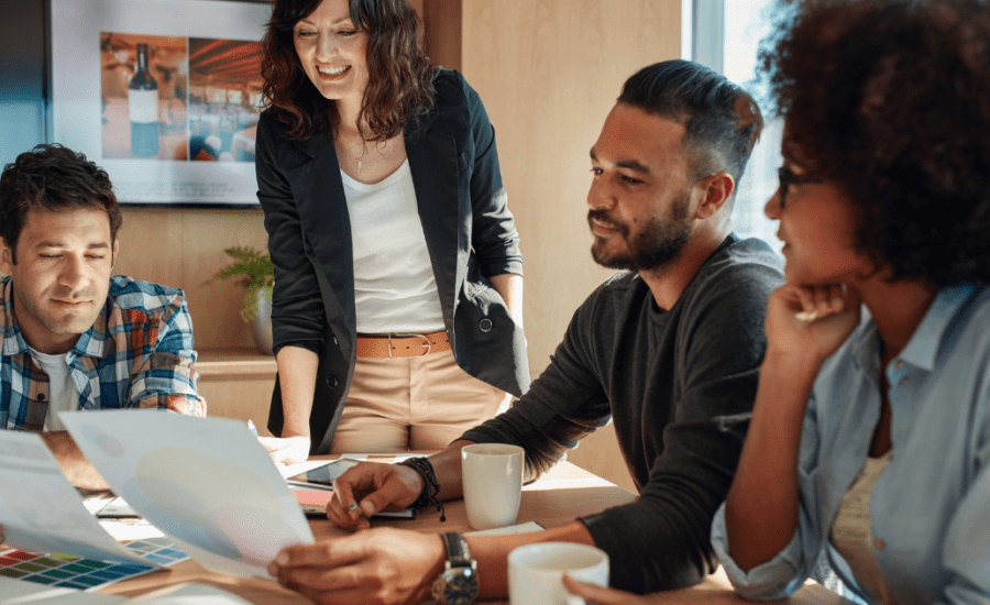 Group of people having a meeting