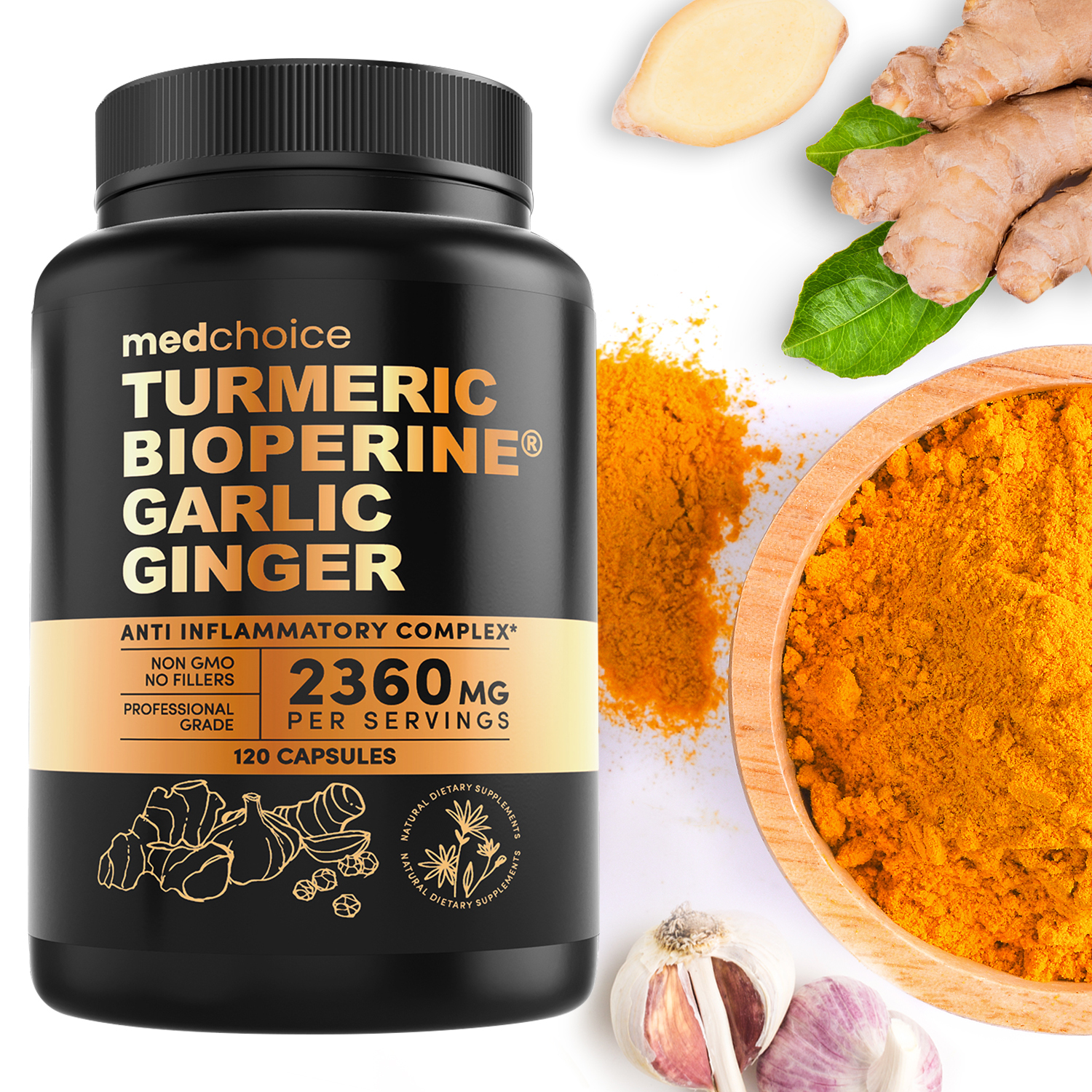 medchoice turmeric bioperine garlic ginger